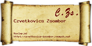 Czvetkovics Zsombor névjegykártya